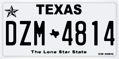 TX license plate DZM4814