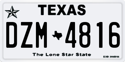TX license plate DZM4816