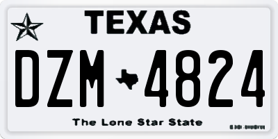 TX license plate DZM4824