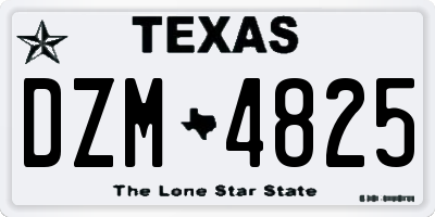 TX license plate DZM4825