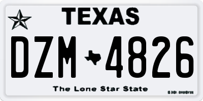 TX license plate DZM4826