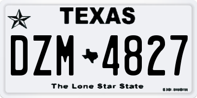 TX license plate DZM4827
