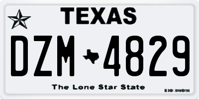 TX license plate DZM4829