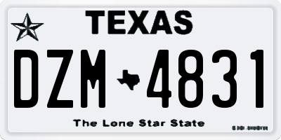 TX license plate DZM4831