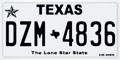TX license plate DZM4836