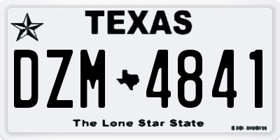 TX license plate DZM4841