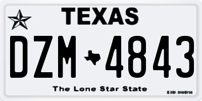 TX license plate DZM4843
