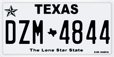 TX license plate DZM4844