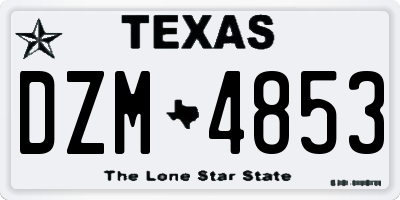 TX license plate DZM4853