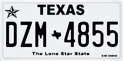 TX license plate DZM4855