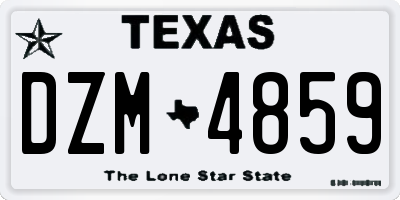 TX license plate DZM4859