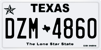 TX license plate DZM4860