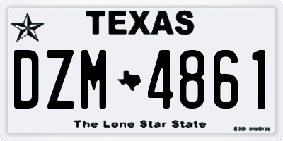 TX license plate DZM4861