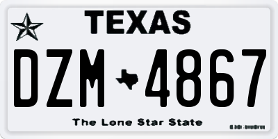 TX license plate DZM4867