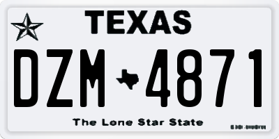 TX license plate DZM4871