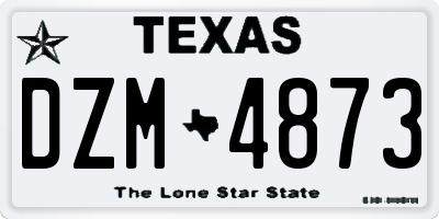 TX license plate DZM4873
