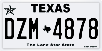TX license plate DZM4878