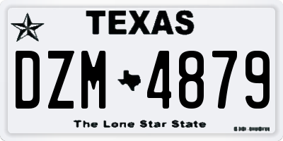TX license plate DZM4879