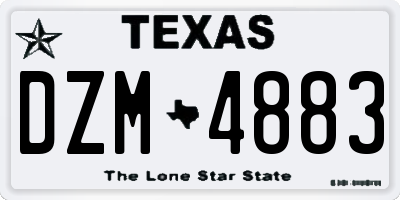 TX license plate DZM4883