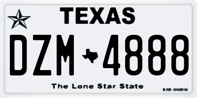 TX license plate DZM4888
