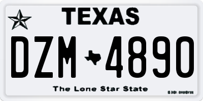 TX license plate DZM4890