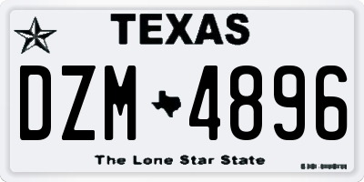 TX license plate DZM4896