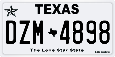 TX license plate DZM4898