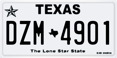 TX license plate DZM4901