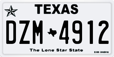 TX license plate DZM4912