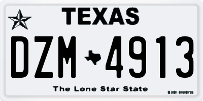 TX license plate DZM4913