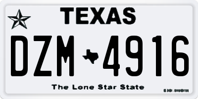 TX license plate DZM4916
