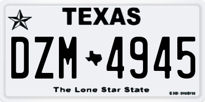 TX license plate DZM4945