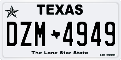 TX license plate DZM4949