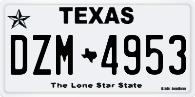 TX license plate DZM4953