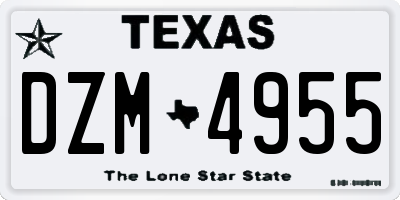 TX license plate DZM4955