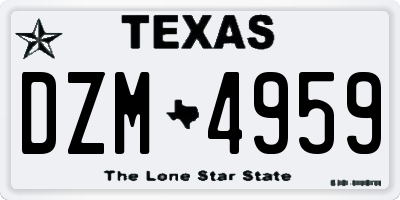 TX license plate DZM4959