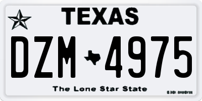 TX license plate DZM4975