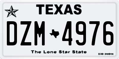TX license plate DZM4976