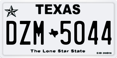 TX license plate DZM5044