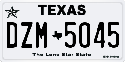 TX license plate DZM5045