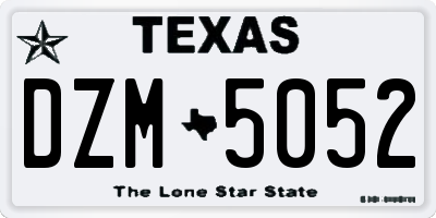 TX license plate DZM5052