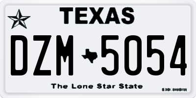 TX license plate DZM5054