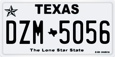 TX license plate DZM5056