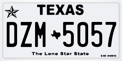 TX license plate DZM5057