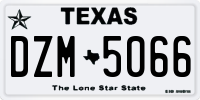 TX license plate DZM5066