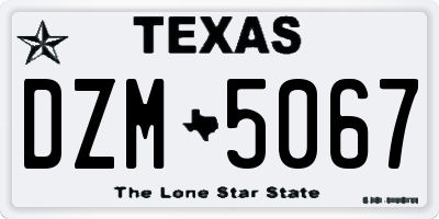 TX license plate DZM5067