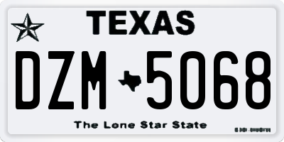 TX license plate DZM5068