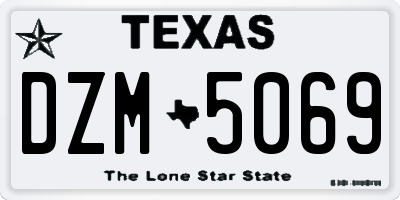 TX license plate DZM5069
