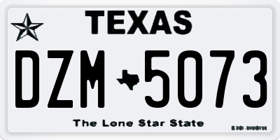 TX license plate DZM5073