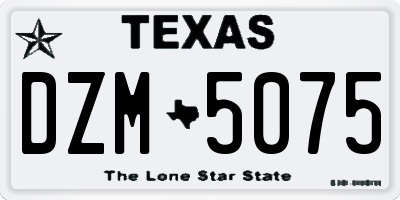 TX license plate DZM5075